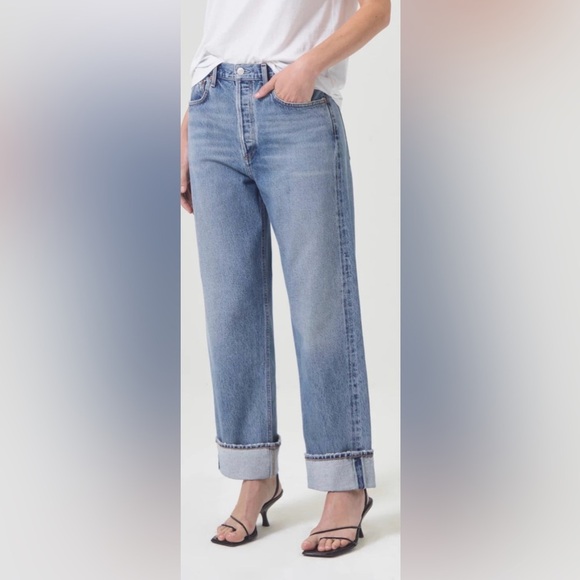 Agolde Fran Jean Low Slung Easy Straight Jeans in FORCE - Picture 5 of 6